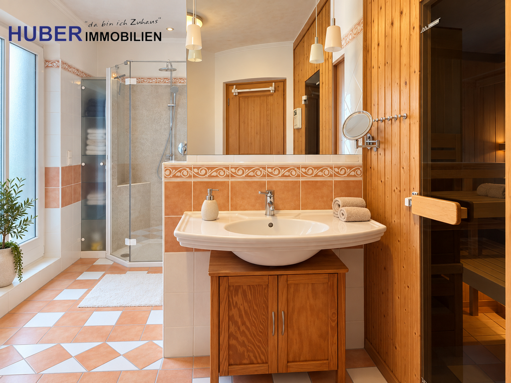 großzügiges Bad mit Sauna 1.OG