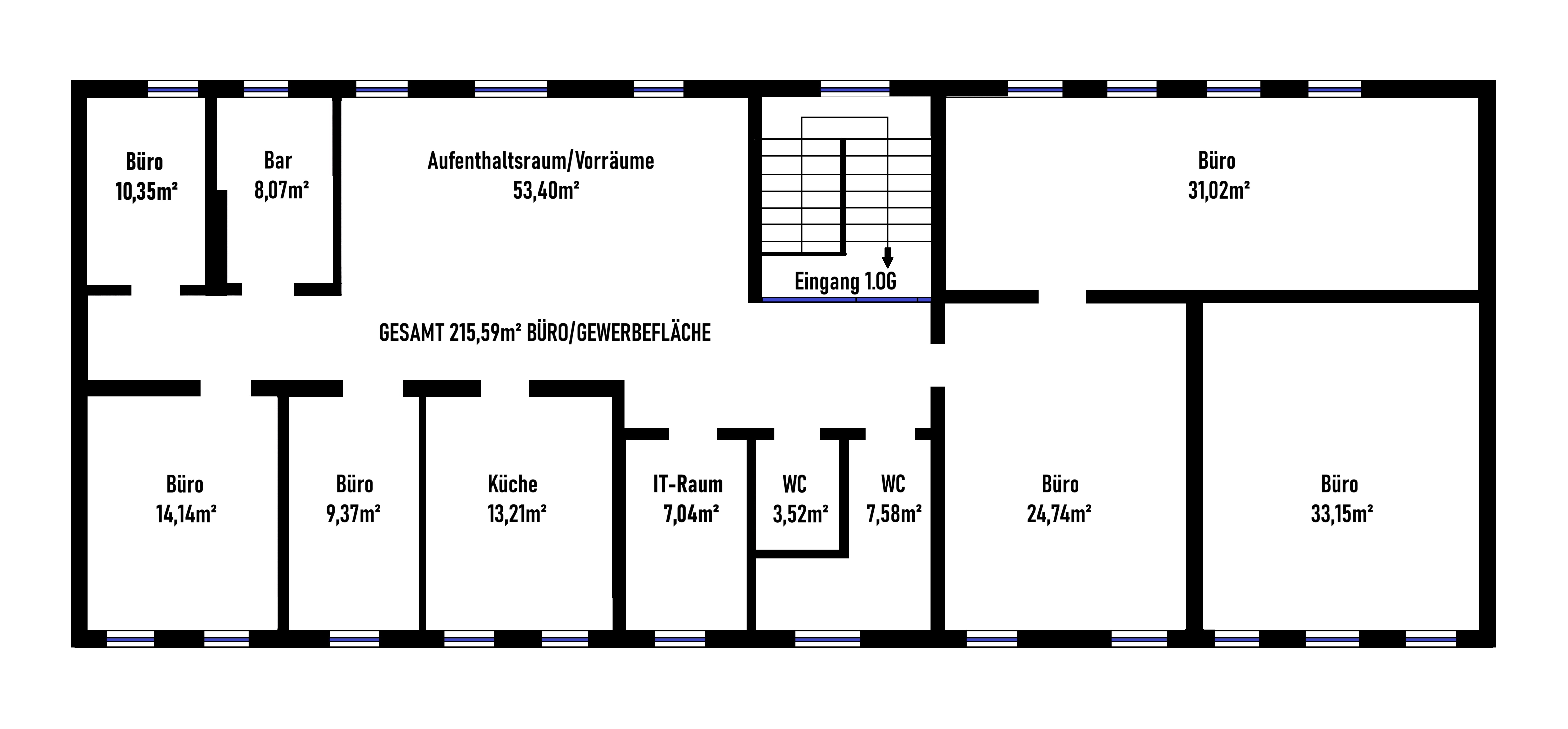 Grundriss Büroetage